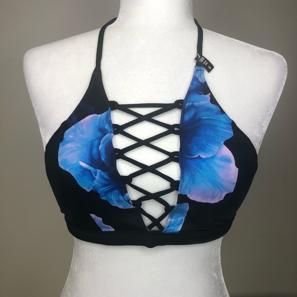 PINK Victoria Secret High-neck Front Lace …